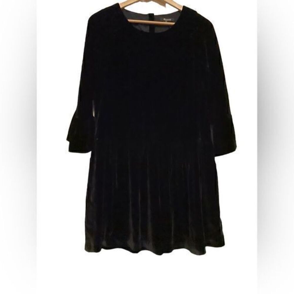 NEW MADEWELL l XXS silk blend black dress